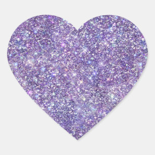 Purple Glitter Confetti Sparkle Heart Sticker