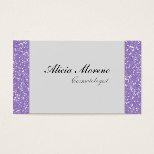 Purple Glitter Cosmetologist Business Cards