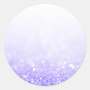 Purple Glitter Custom Trendy Classic Round Sticker