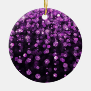 Purple Glitter Diamonds Ceramic Tree Decoration