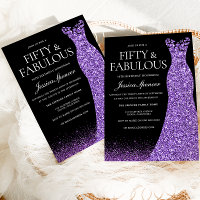 Purple Glitter Dress Gown 50th Birthday Party