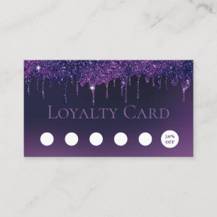 Purple Glitter Drips Beauty Salon & Spa Loyalty