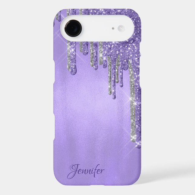 Purple Glitter Drips Samsung S8 Case (Back)