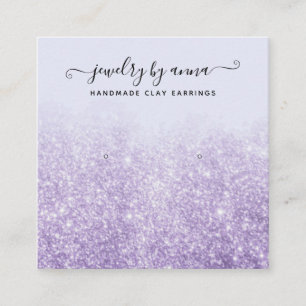 Purple Glitter Earring Studs Display Card