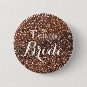 Purple Glitter Faux Foil Wedding Team Bride 6 Cm Round Badge