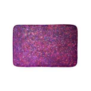 Purple Glitter Floral Personalised Bath Mat