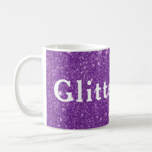 Purple Glitter Girl Show Your Glamours Sparkle Coffee Mug