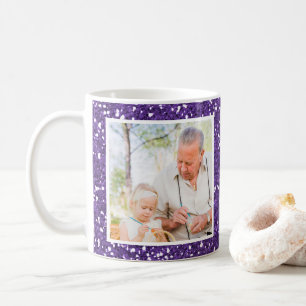 Purple Glitter Grandparents 2 Photo Coffee Mug