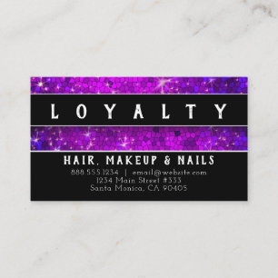 Purple Glitter Hair Makeup Artist Nail Salon Spa Appointment Card