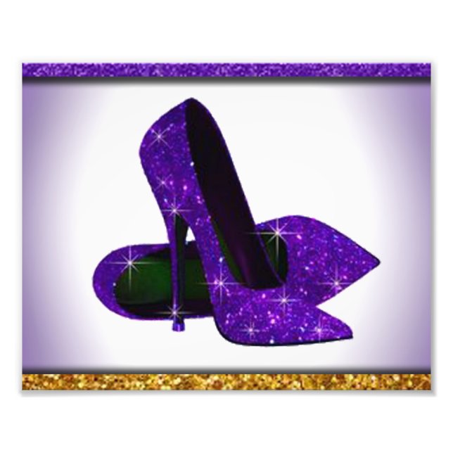 Purple Glitter high Heels Photo Print (Front)