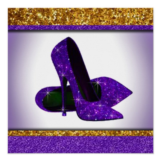 Purple Glitter high Heels Poster (Front)