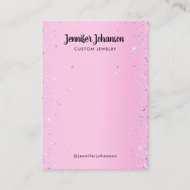  Purple glitter jewellery holder earrings Pink Bus Business Card (Front)