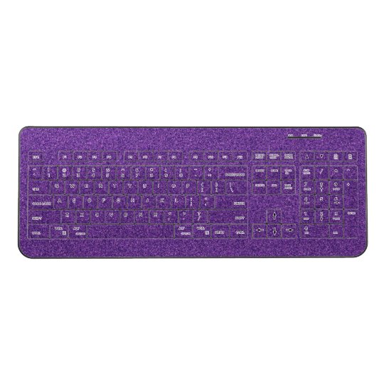Purple Glitter Keyboard Zazzle.co.uk