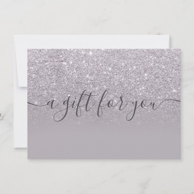 Purple glitter lavender ombre gift certificate (Front)