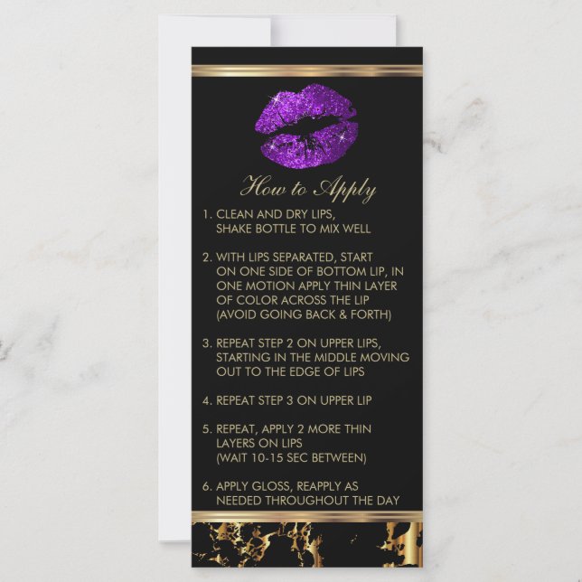 Purple Glitter Lip Instructions (Front)