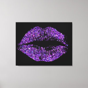 Purple Glitter Lips #2 Canvas Print