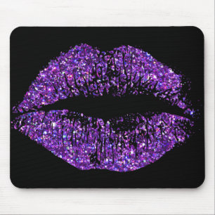 Purple Glitter Lips #2 Mouse Mat
