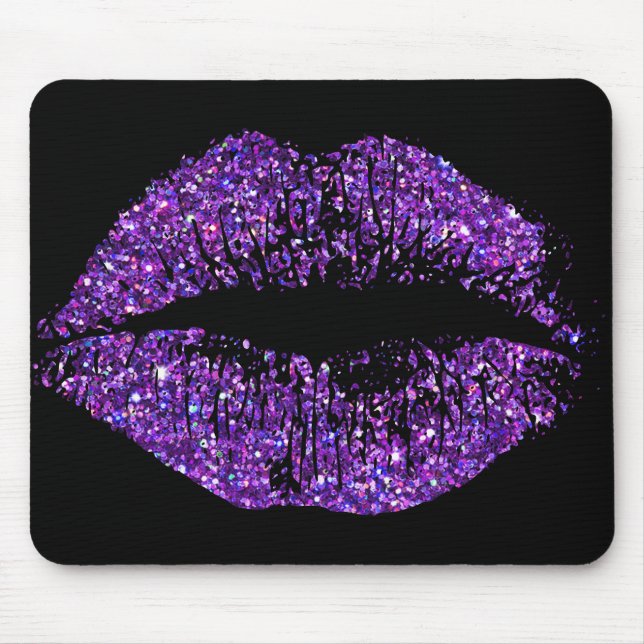 Purple Glitter Lips #2 Mouse Mat (Front)