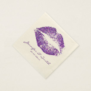 Purple Glitter Lips #2 Napkin