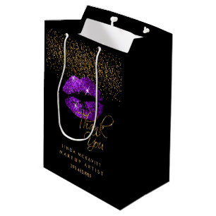 Purple Glitter Lipstick - Thank You Medium Gift Bag