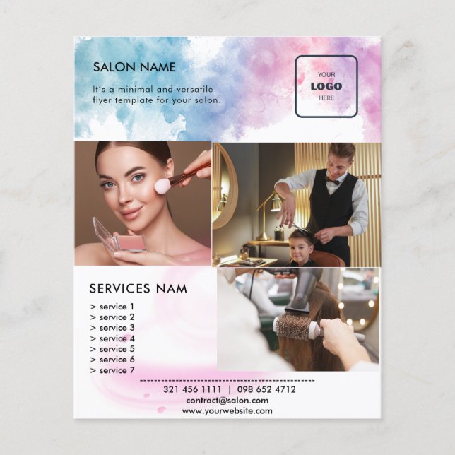 Purple Glitter Luxury Drip Salon Flyer (Front)