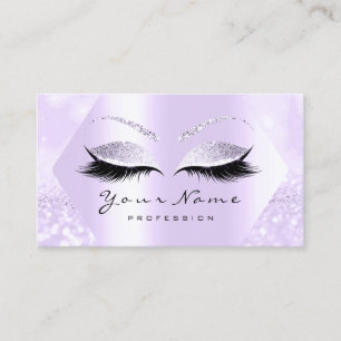 Purple Glitter Makeup Artist Lashes Browns Business Card