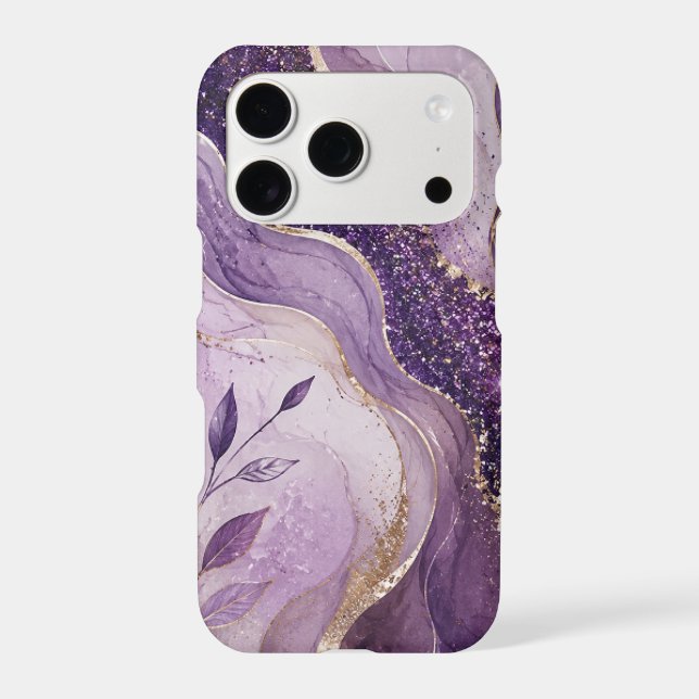 Purple Glitter Marble Phone Case (Back)