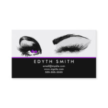 Purple Glitter Mascara or Eyelashes Business Card