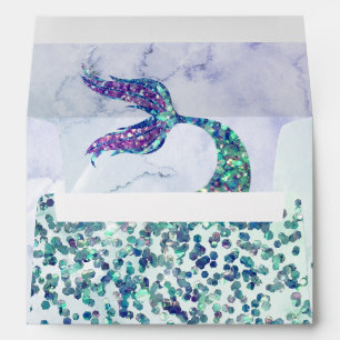 Purple Glitter Mermaid Envelope