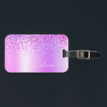 Purple Glitter Metal Monogram Name Luggage Tag<br><div class="desc">Purple Faux Foil Metallic Sparkle Glitter Brushed Metal Monogram Name and Initial Bag or Luggage Tag. This makes the perfect sweet 16 birthday,  wedding,  bridal shower,  anniversary,  baby shower or bachelorette party gift for someone that loves glam luxury and chic styles.</div>