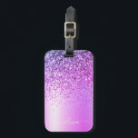Purple Glitter Metal Monogram Name Luggage Tag<br><div class="desc">Purple Faux Foil Metallic Sparkle Glitter Brushed Metal Monogram Name and Initial Bag or Luggage Tag. This makes the perfect sweet 16 birthday,  wedding,  bridal shower,  anniversary,  baby shower or bachelorette party gift for someone that loves glam luxury and chic styles.</div>