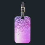 Purple Glitter Metal Monogram Name Luggage Tag<br><div class="desc">Purple Faux Foil Metallic Sparkle Glitter Brushed Metal Monogram Name and Initial Bag or Luggage Tag. This makes the perfect sweet 16 birthday,  wedding,  bridal shower,  anniversary,  baby shower or bachelorette party gift for someone that loves glam luxury and chic styles.</div>