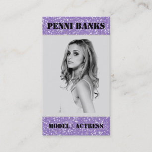 Purple Glitter Model Actress Singer Business Cards