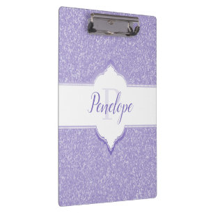 Purple Glitter Monogram Clipboard