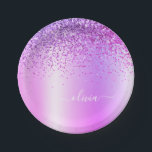 Purple Glitter Monogram Name Luxury Girly Paper Plate<br><div class="desc">Purple Faux Foil Metallic Sparkle Glitter Brushed Metal Monogram Name Party Plates. This makes the perfect sweet 16 birthday,  wedding,  bridal shower,  anniversary,  baby shower or bachelorette party gift for someone that loves glam luxury and chic styles.</div>
