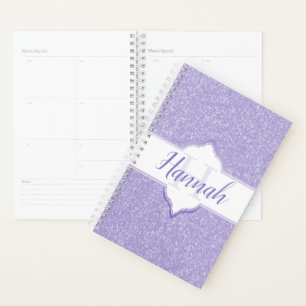 Purple Glitter Monogram Planner