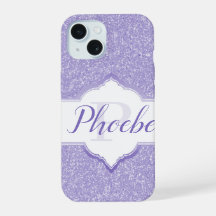 Purple Glitter Monogram Samsung Galaxy Case