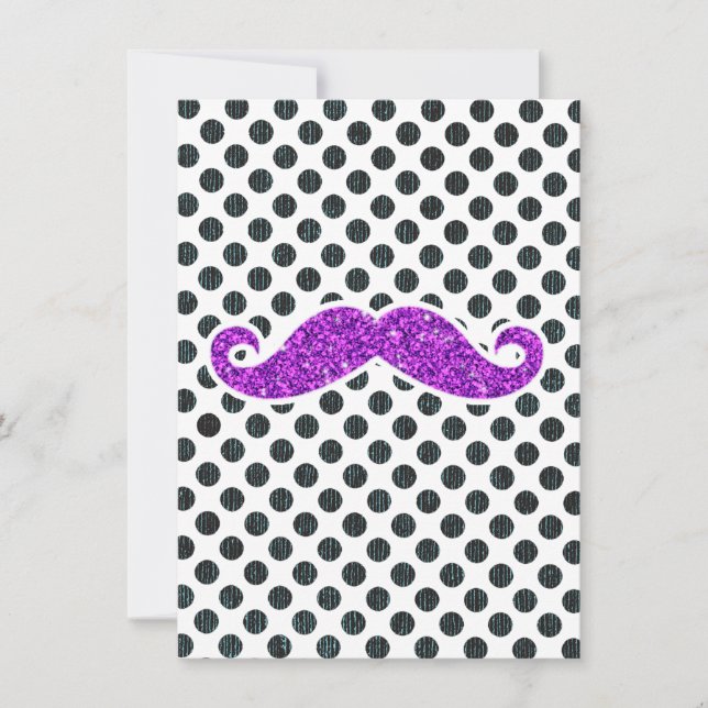 PURPLE GLITTER MUSTACHE POLKA DOTS (Front)