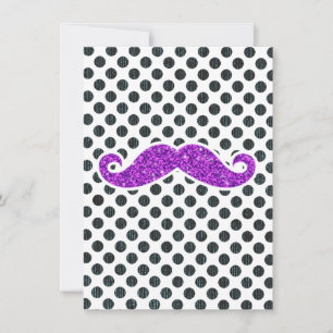 PURPLE GLITTER MUSTACHE POLKA DOTS