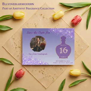 Purple Glitter Paris Fragrance Studio Sweet 16 Save The Date