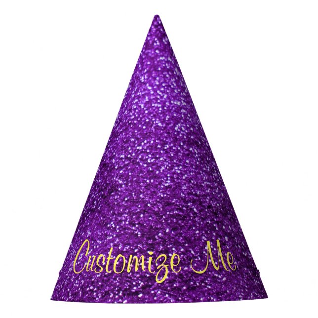 Purple Glitter Party Hat (Front)