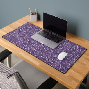 Purple Glitter Pattern Desk Mat