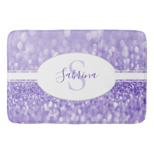 Purple Glitter Personalise Bath Mat