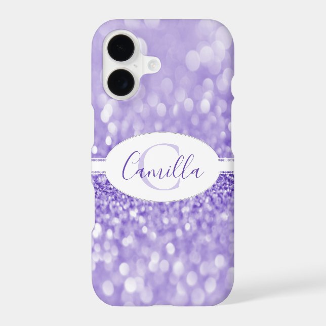 Purple Glitter Personalise Case-Mate iPhone Case (Back)