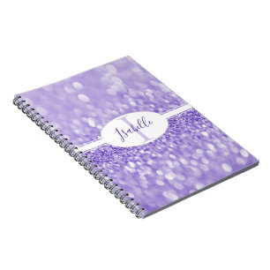 Purple Glitter Personalise Notebook