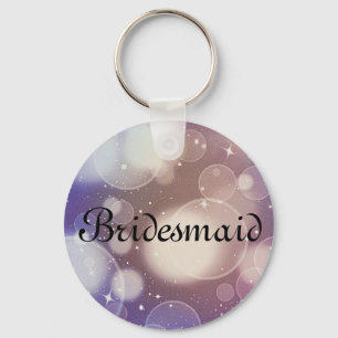 Purple Glitter Personalised Bridesmaid Key Ring