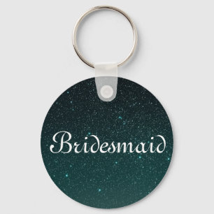Purple Glitter Personalised Bridesmaid Key Ring