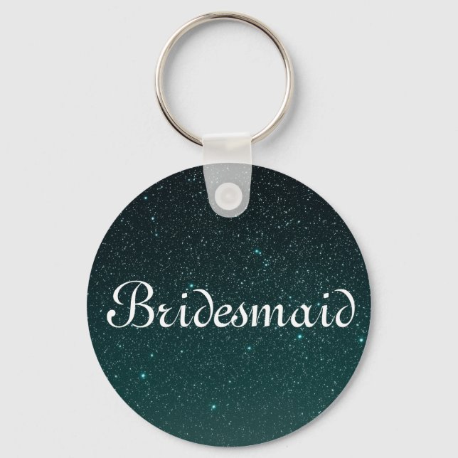 Purple Glitter Personalised Bridesmaid Key Ring (Front)