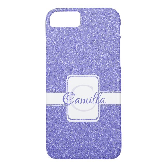 Purple Glitter Personalised Case-Mate iPhone Case (Back)