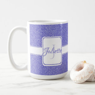Purple Glitter Personalised Coffee Mug
